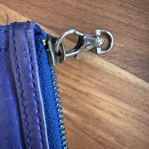 Sold Long Live Vintage Fossil Wallet Blue Lambskin - Picture 8 of 9